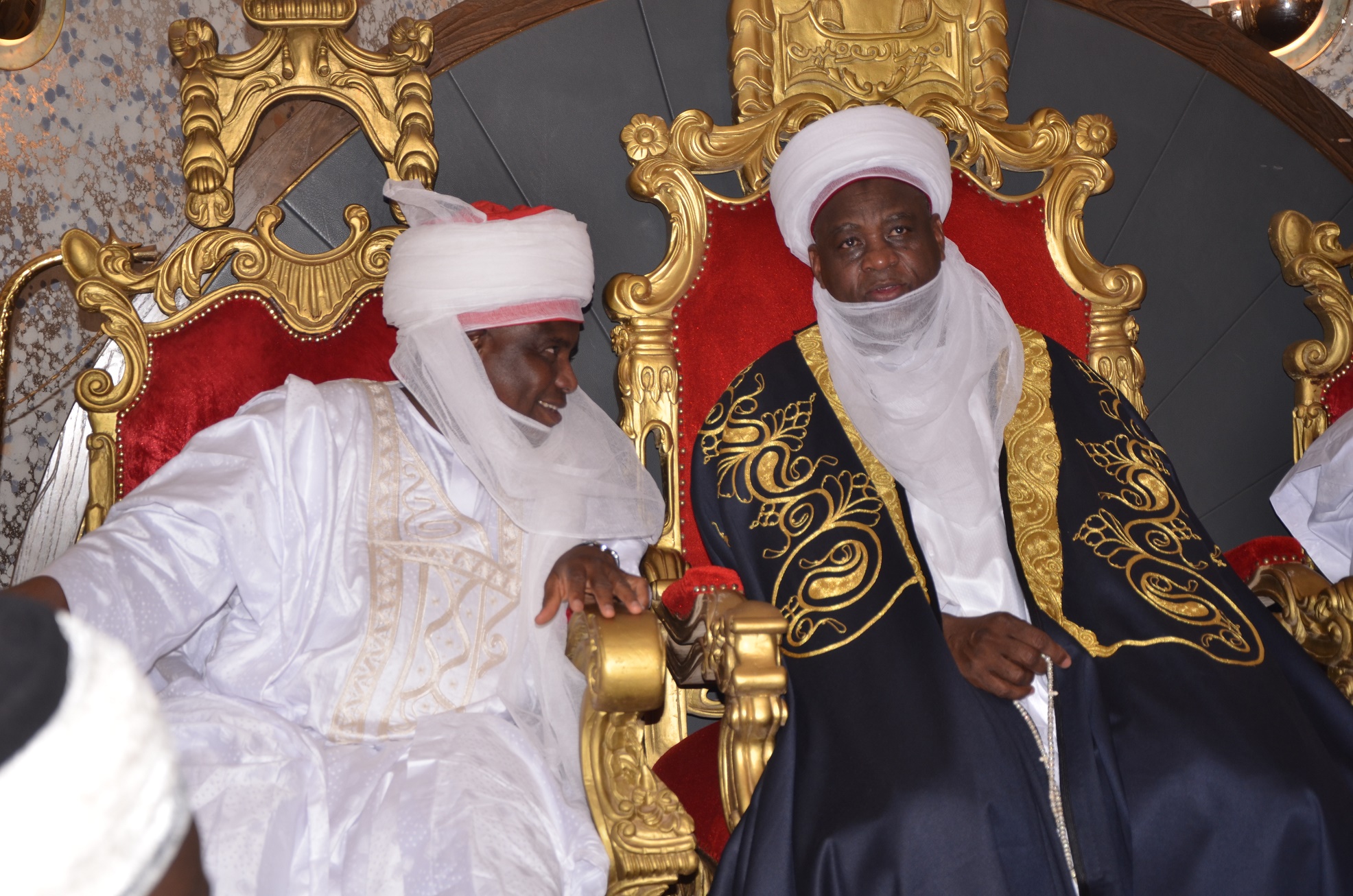Governor Aminu Waziri Tambuwal with Sultan Muhammad Sa'ad Abubakar at the Sultan's Palace after eid prayers in Sokoto...Monday 12/09/16
