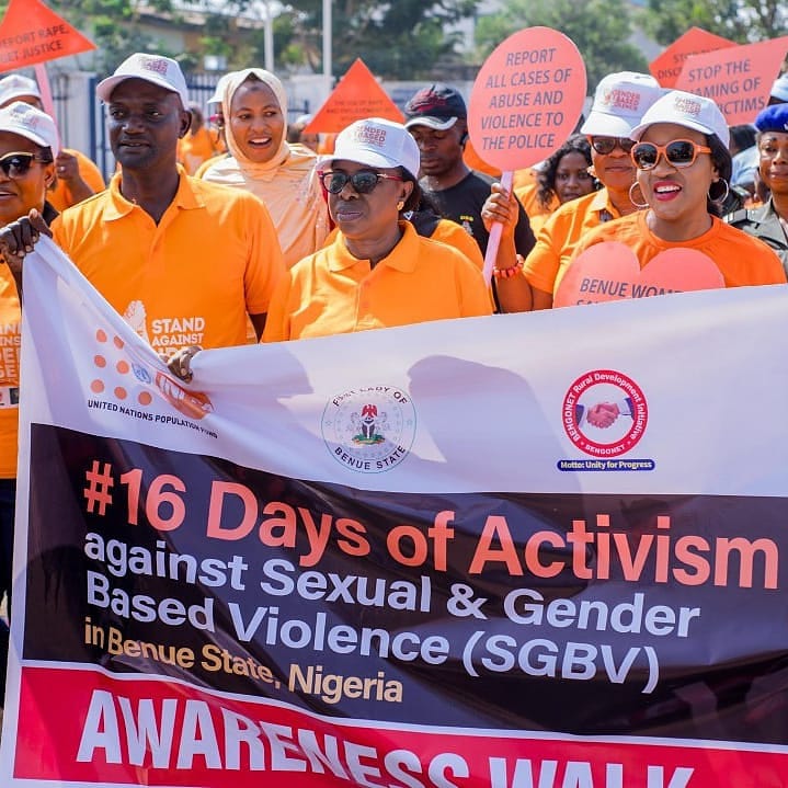 Benue First Lady Leads Walk Against Gender-based Violence Days After Reconciling Dr. Angbo with Abusive Husband