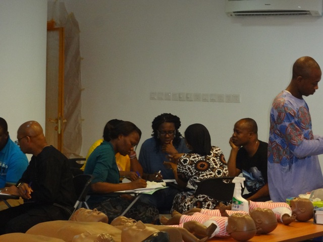 Participants taking CPR and First Aid comprehension test