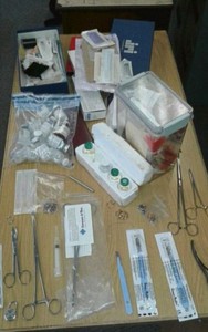 genitalia, surgical equipment found in his home