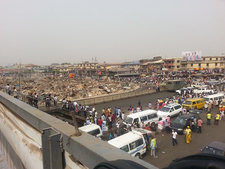 Scene of chaos in Oshodi