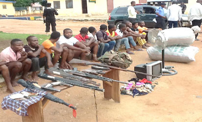5 robbers who use charms paraded