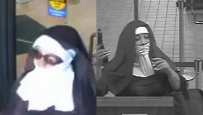 Two Women dressed as nuns robbing citizens bank