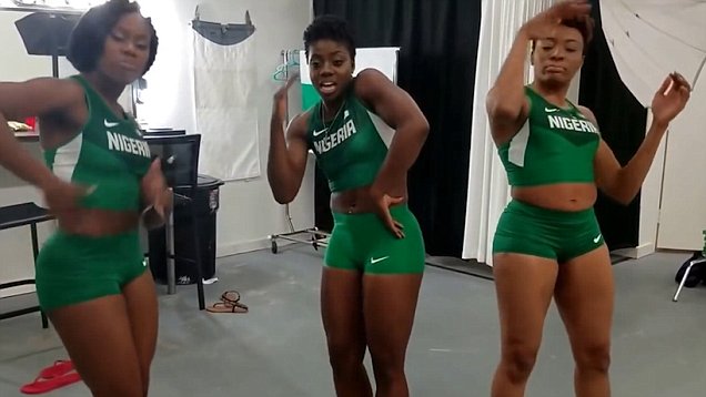 nigerian womens bobsliegh team show off their moves