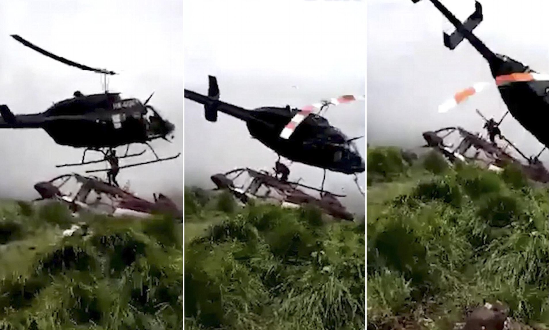 helicopter crash kills man colombia