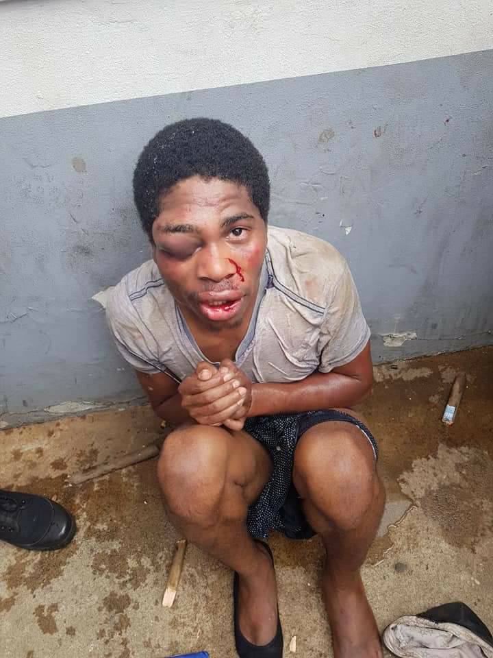 Thief beaten by mob