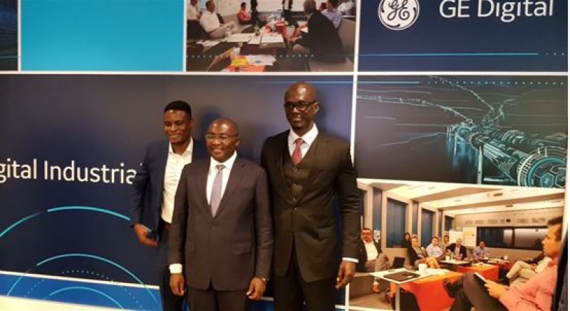 Vice President of Ghana, Dr Mahamudu Bawumia with Chief Information Officer, GE Africa, Sulemana Abubakar