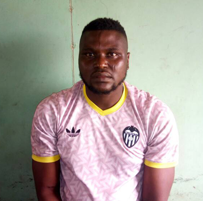 Kunle Ogunleye aka Arrow 35yrs native of Kwara State who was arrested yesterday in Oro town in Kwara State.
