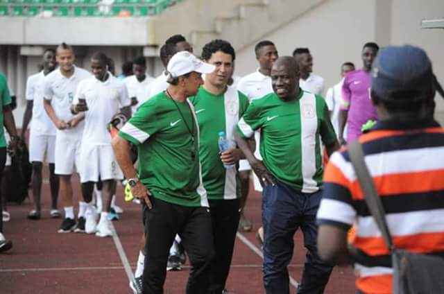 Coach Rohr and Nigerian Team
