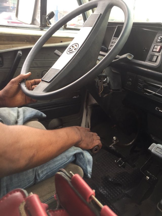 bus driver drives danfo with no legs