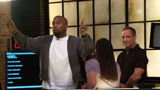 Photo of Kanye during the interview with TMZ