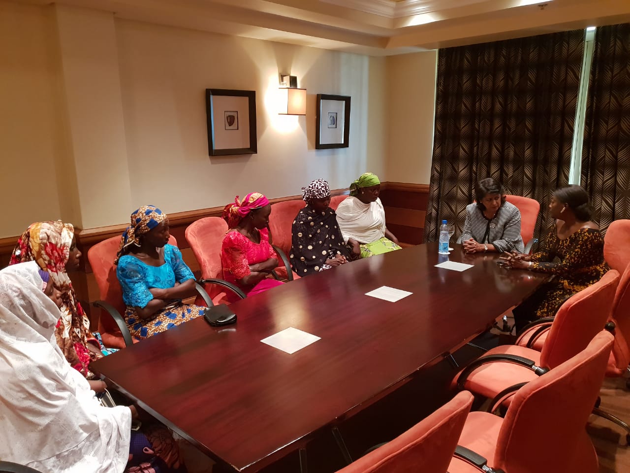 Former Mauritius President meeting with parents of yet to be released Chibok and Dapchi girls’ parents in Lagos
