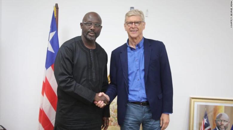 Arsenal Wenger and George Weah