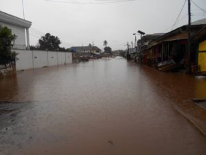 Benin flooded street