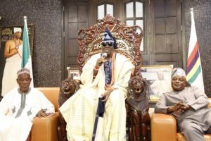 Kebbi State House of Assembly Speaker and Chairman of the Conference of States Speakers, Alh. Ismaila Kamba, Oba Rilwan Akiolu and Mudashiru Obasa