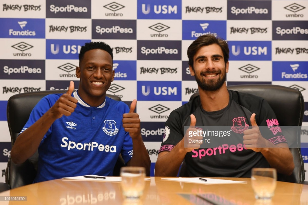 Yerry Mina and Andre gomes Everton