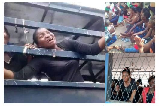 Arrested female IPOB protesters