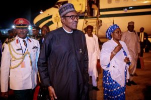 Buhari and Aisha arrive Abuja from UN General Assembly