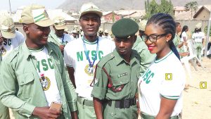Amu (second left) with other NYSC members