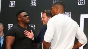Video: Miller angrily shoves Anthony Joshua during press conference, rekindles their feud