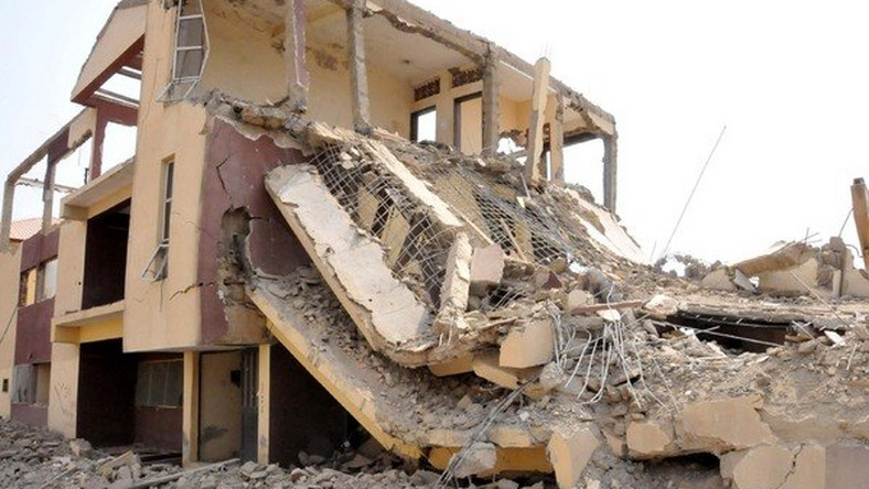 collapsed building in Ibadan