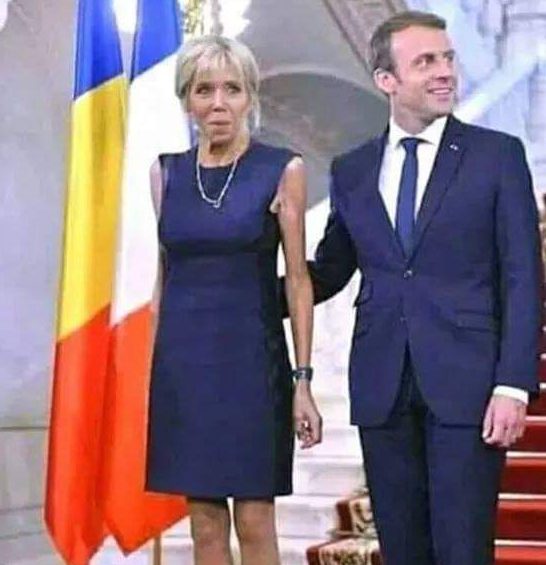 Macron and wife