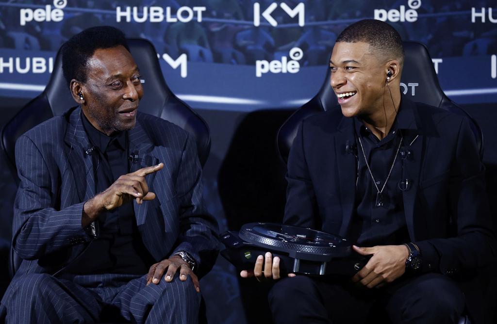 Pele with Mbappe