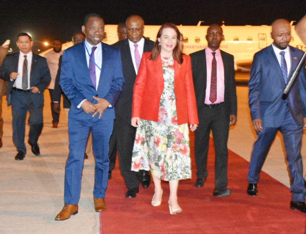 Pic. 35. President of the UN General Assembly (PGA) for the 73rd session, Maria Fernanda Espinosa Garces (M); senior Adviser to the PGA (L), and other UN officials during the arrival of Maria Garces at the Nnamdi Azikiwe International AirPort in Abuja on Monday (6/5/19). 03599/6/5/2019/Anthony Alabi/ICE/NAN
