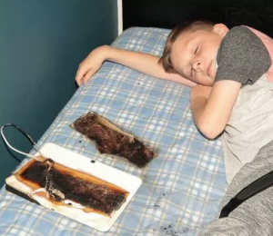 Boy escapes electrocution as his Android tablet catches fire while asleep