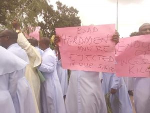 Catholic priests protest