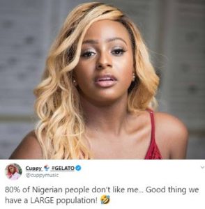 DJ Cuppy subtly shades Nigerians in new Tweet