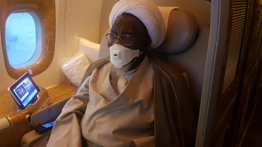 IMN leader, ibrahim el-zakzaky aboard-aircraft-to India for treatment