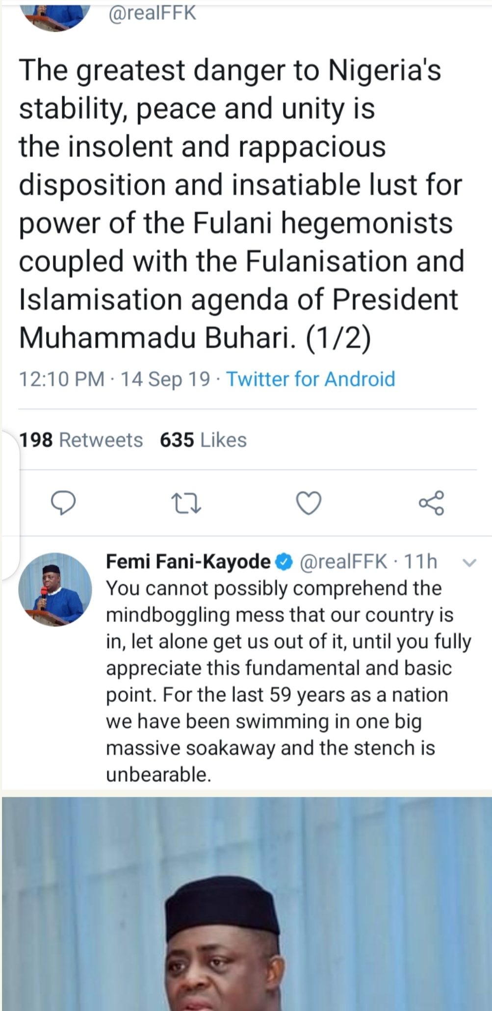 Femi Fani-Kayode's tweet