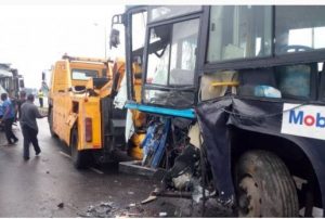 Photos: Again, two BRT buses ram into each other, many passenger injured