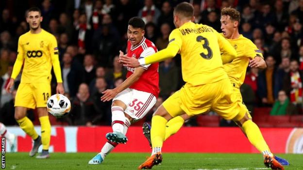 A brace and an assist for Gabriel Martinelli as Arsenal beat Standard Liege