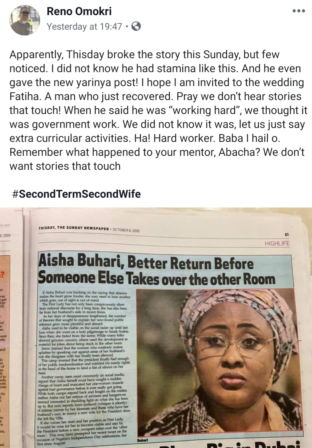 buharis-second-wife-reno-omokri-confirms-wedding
