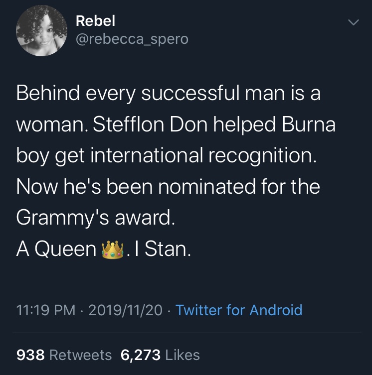 "Stefflon Don Helped Burna Boy Get International Recognition"- Twitter User