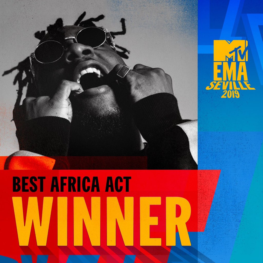 Burna boy wins Best African act at 2019 MTV EMAs