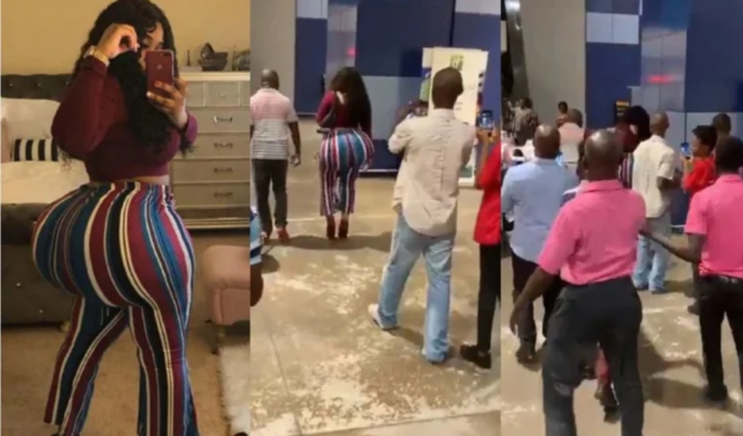 Slay Queen With Extra Large Backside Causes Commotion At Airport