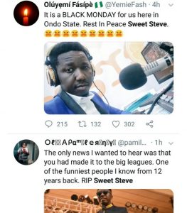 Nigerian OAP Sweet steve dies 