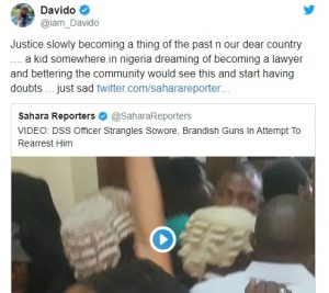davido Reacts To Sowore Being Apprehended