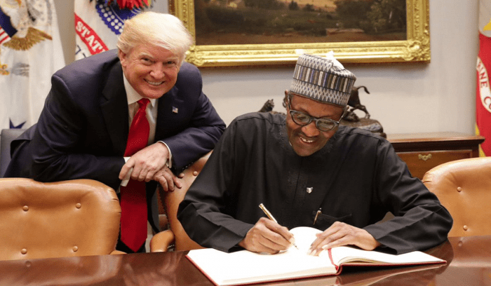 Nigerian president Buhari with US President Donald Trump