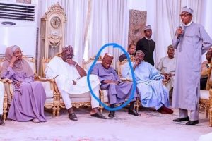 Minister Of Defence Caught Sleeping During Buhari's Speech In Borno (Photo)