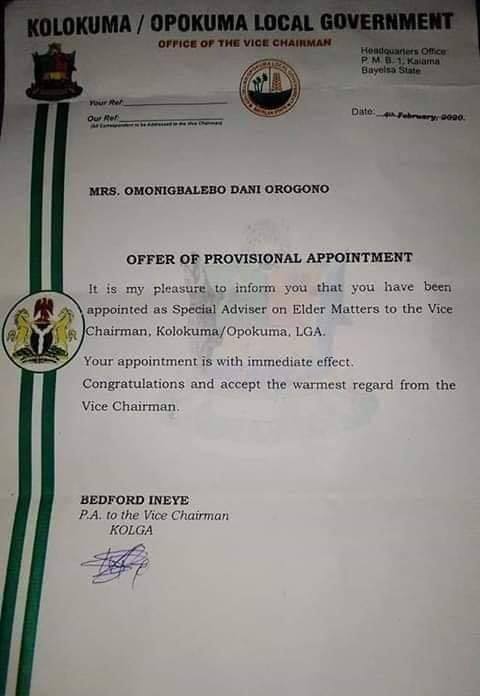 Letter of Provisional Appointment