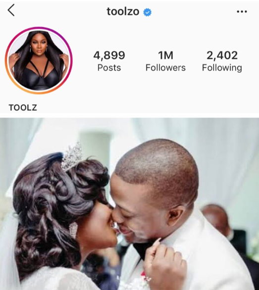 OAP Toolz remove husband's name from her Instagram bio