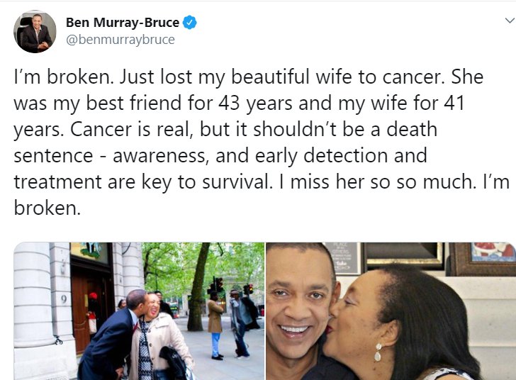 Ex-Senator Ben Murray-Bruce loses wife to Cancer