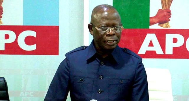 Oshiomhole’s pictures, billboards yanked off at APC secretariat _ TheCable