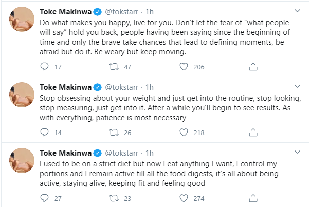 I eat anything I want now - Toke Makinwa opens up on her Fitness Lifestyle