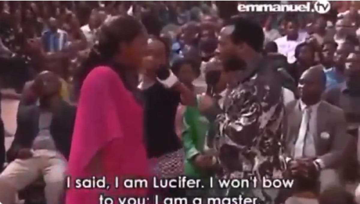 Lucifer possessed woman challenges TB Joshua's prophetic authority (VIDEO)