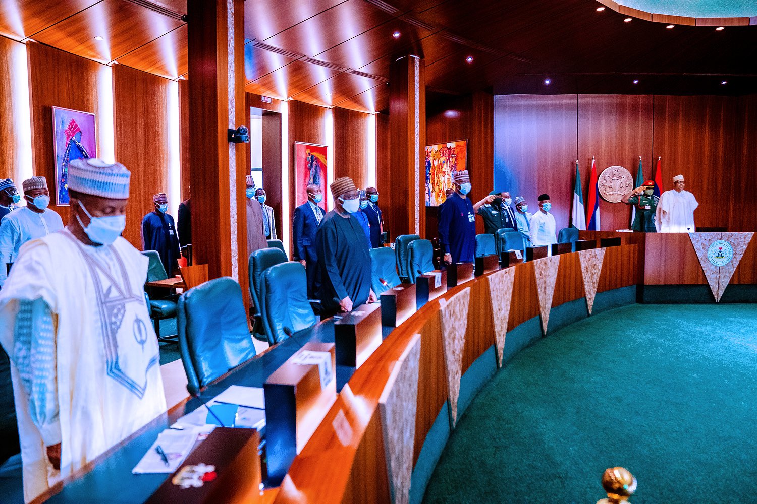 Buhari at the Council Chamber